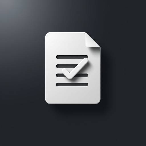 Icono de términos y condiciones: un documento con un símbolo de verificación, representando la aceptación de los acuerdos.